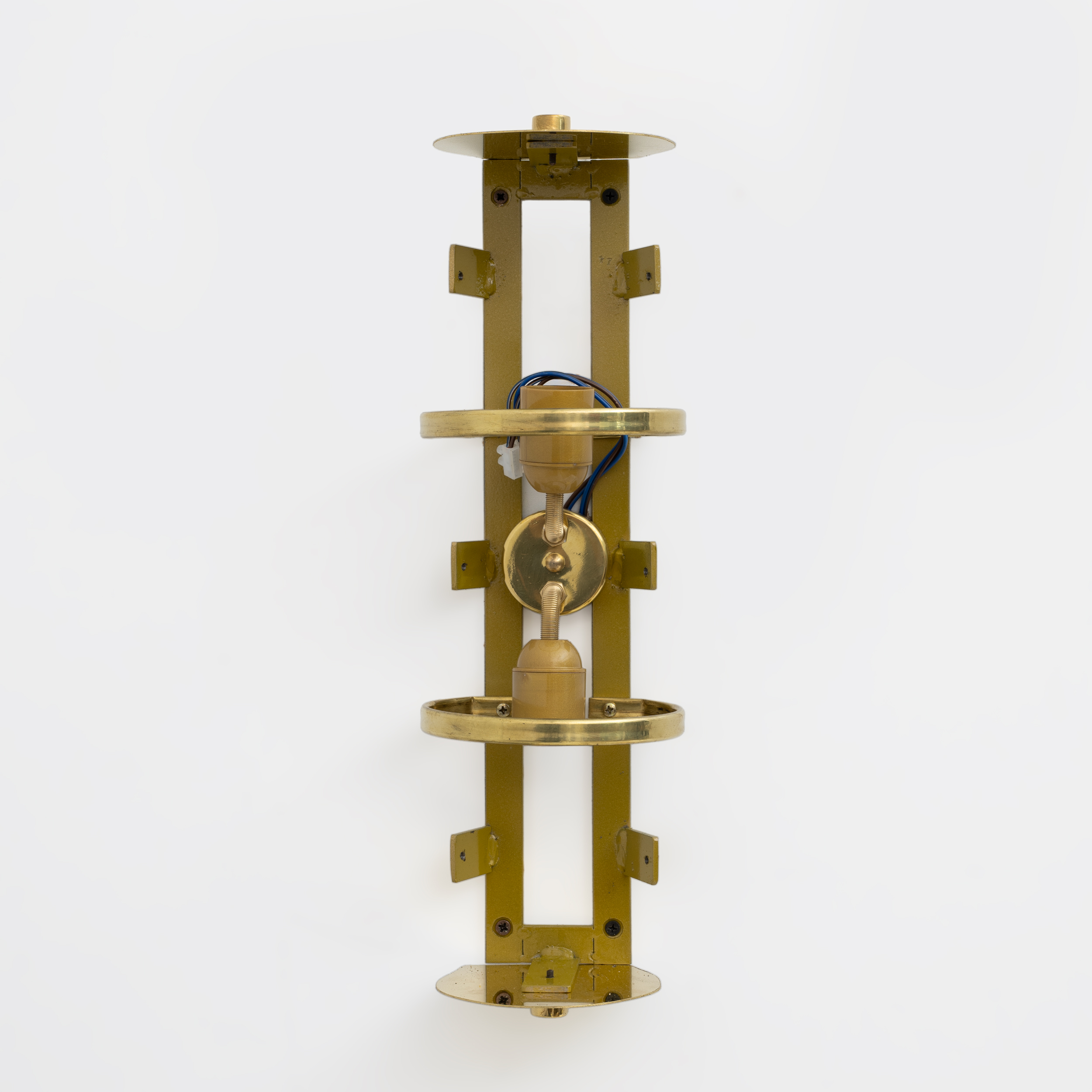 Pair of Modern Italian Brass and Murano Glass Textured Wall Sconces