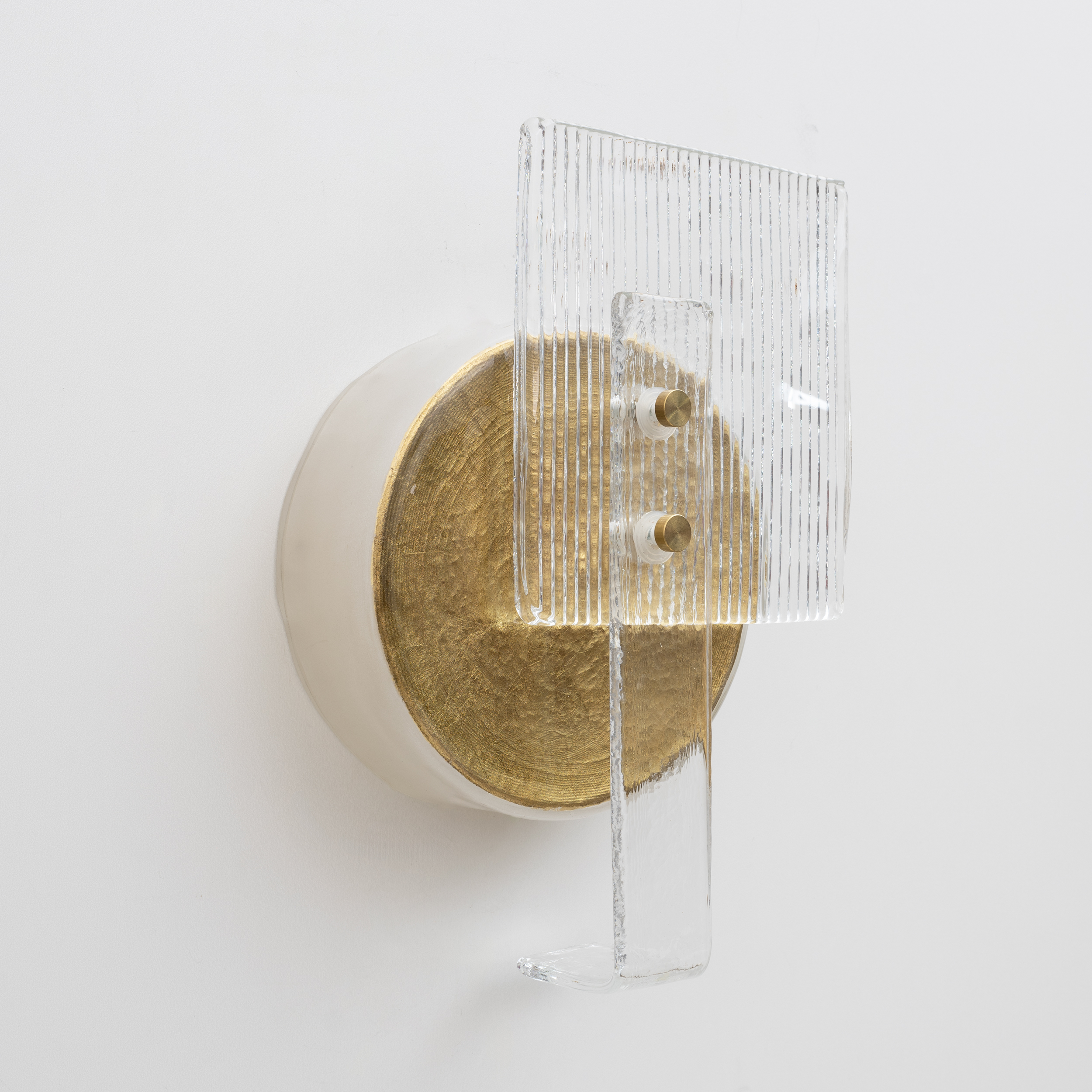 Pair of Art Deco Murano Glass Sconces with Gold Texture, Italy, 21st Century
