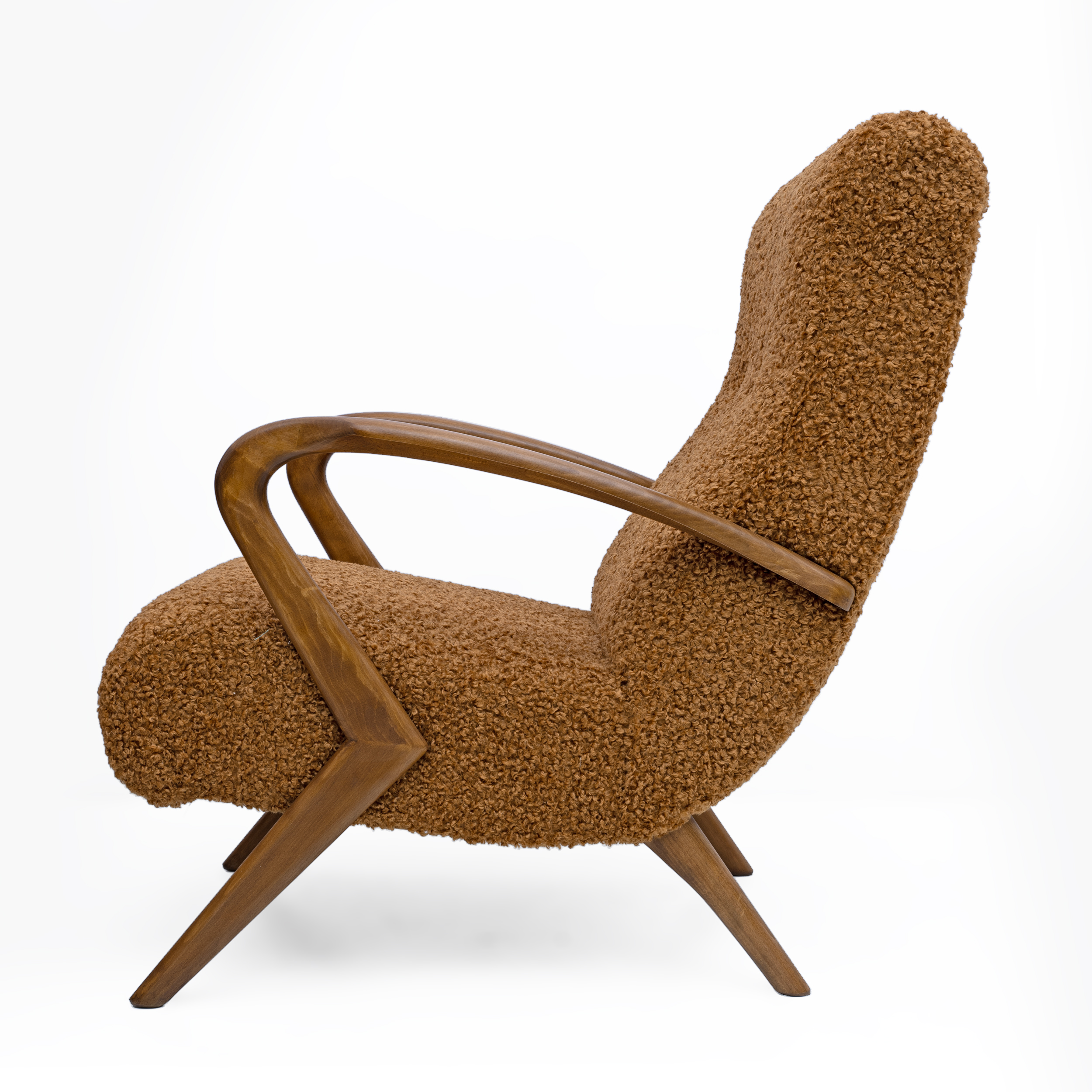 Attributed to Paolo Buffa Mid-century Modern Italian Bouclè Armchairs, Pair