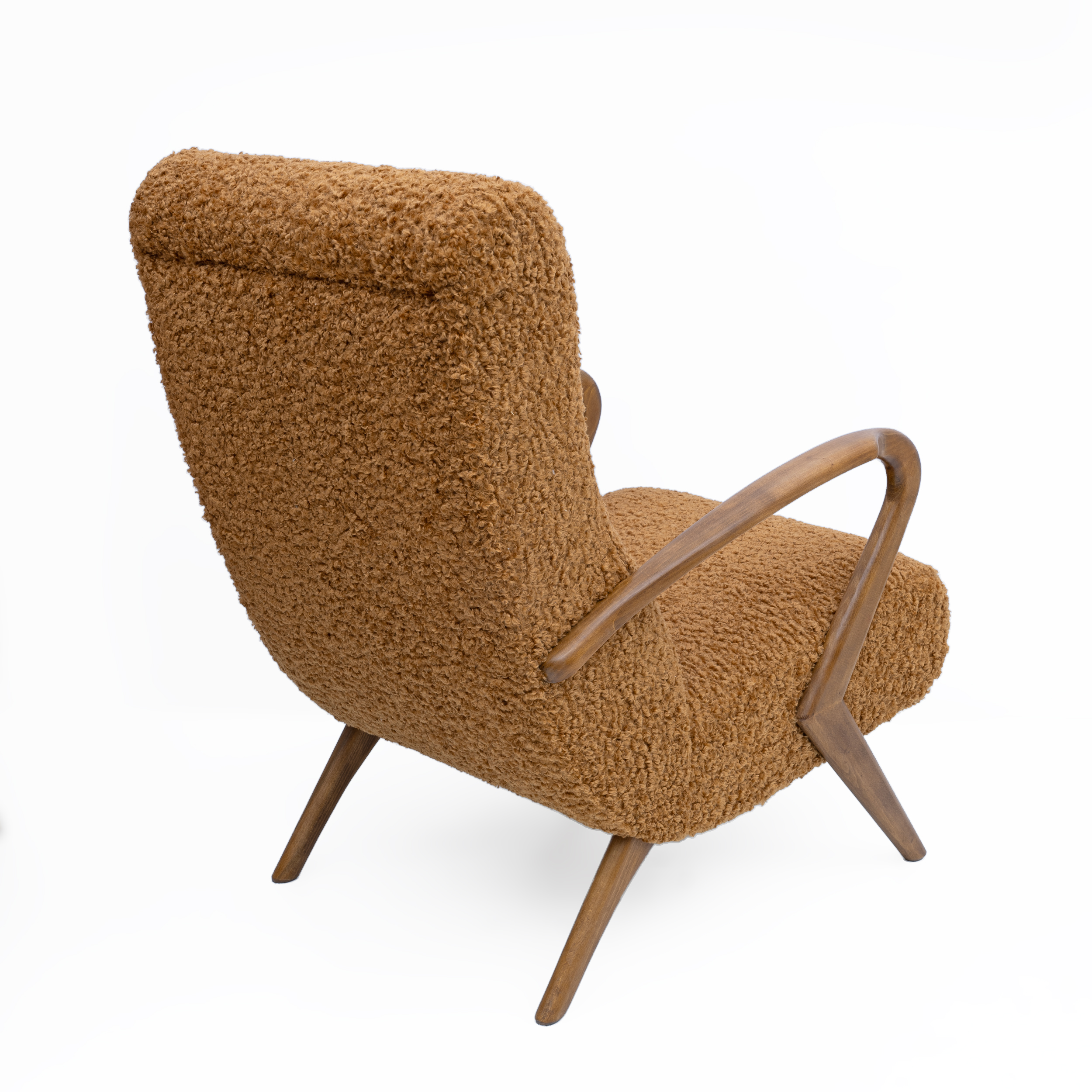 Attributed to Paolo Buffa Mid-century Modern Italian Bouclè Armchairs, Pair
