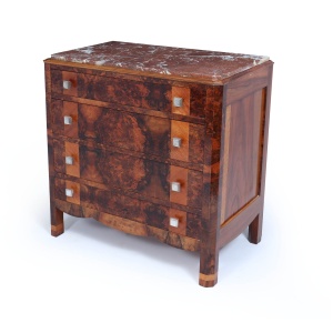 Elegant Burr Walnut Art Deco Chest Of Drawers