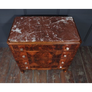 Elegant Burr Walnut Art Deco Chest Of Drawers