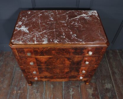 Elegant Burr Walnut Art Deco Chest Of Drawers - Image 9