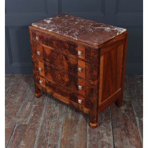 Elegant Burr Walnut Art Deco Chest Of Drawers