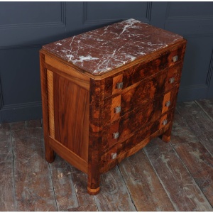 Elegant Burr Walnut Art Deco Chest Of Drawers