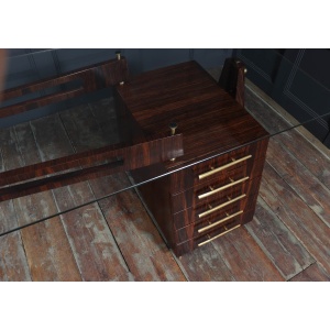 Exceptional Italian Mid Century Desk In Macassar Ebony