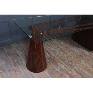 Exceptional Italian Mid Century Desk In Macassar Ebony