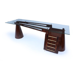 Exceptional Italian Mid Century Desk In Macassar Ebony
