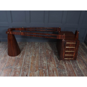 Exceptional Italian Mid Century Desk In Macassar Ebony
