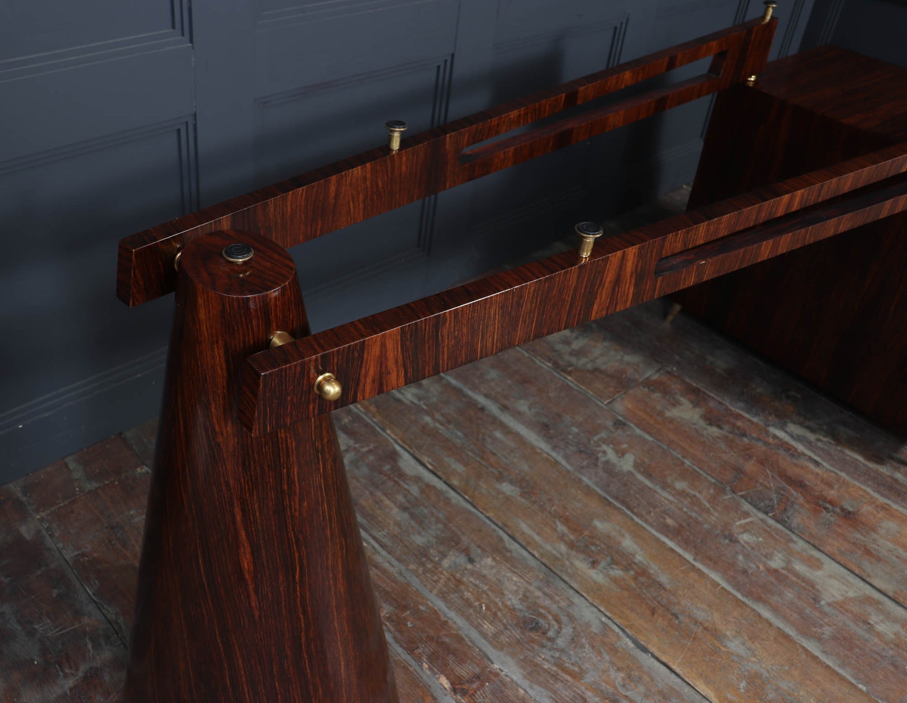 Exceptional Italian Mid Century Desk In Macassar Ebony