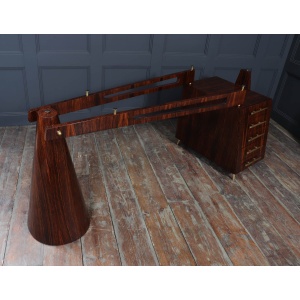 Exceptional Italian Mid Century Desk In Macassar Ebony