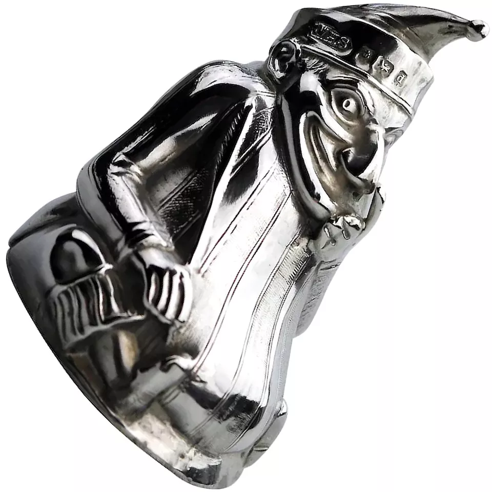 Extremely rare & fine antique English solid silver Mr Punch Pepper Pot 49g 1903