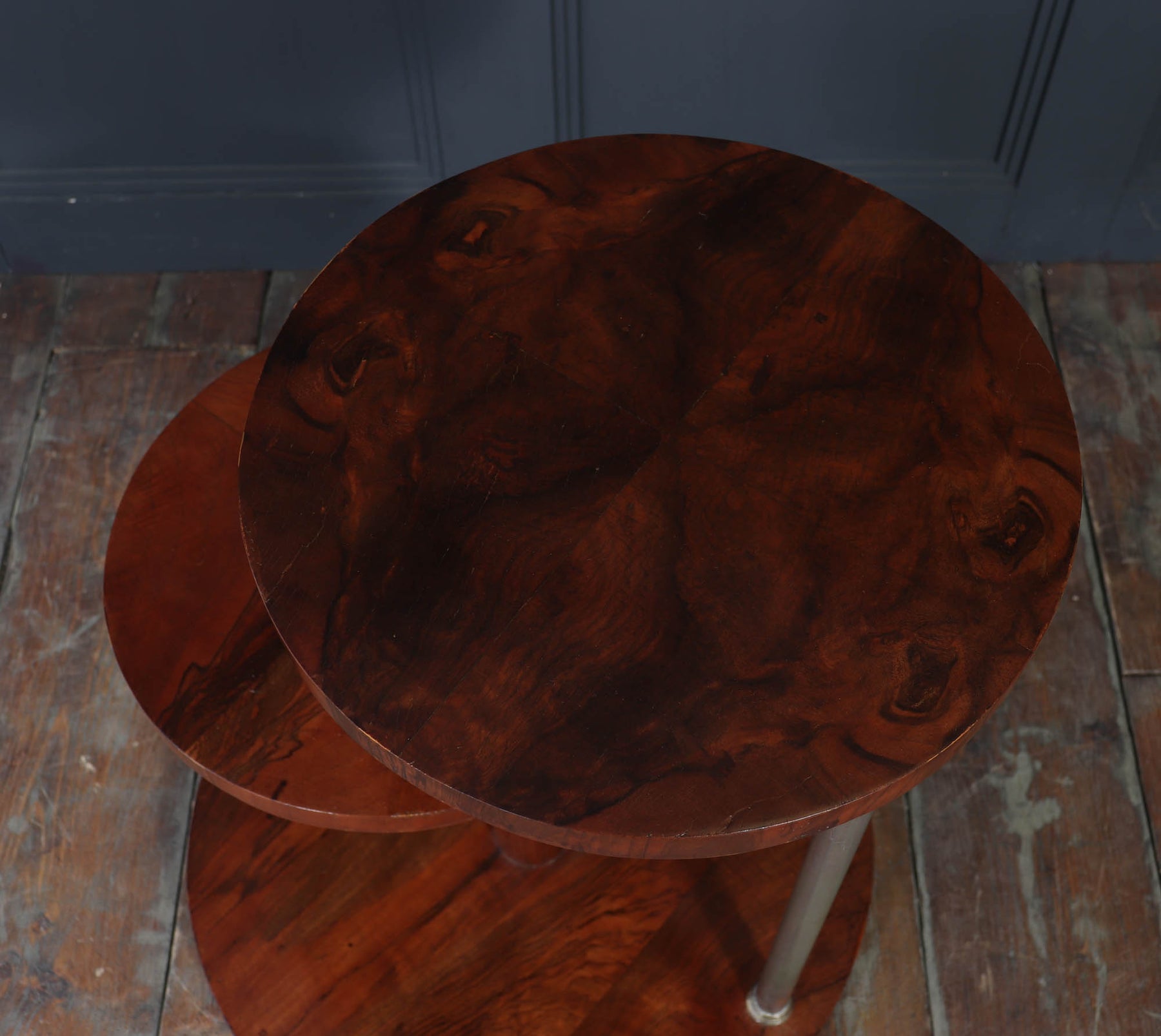 French Art Deco Walnut Display Table