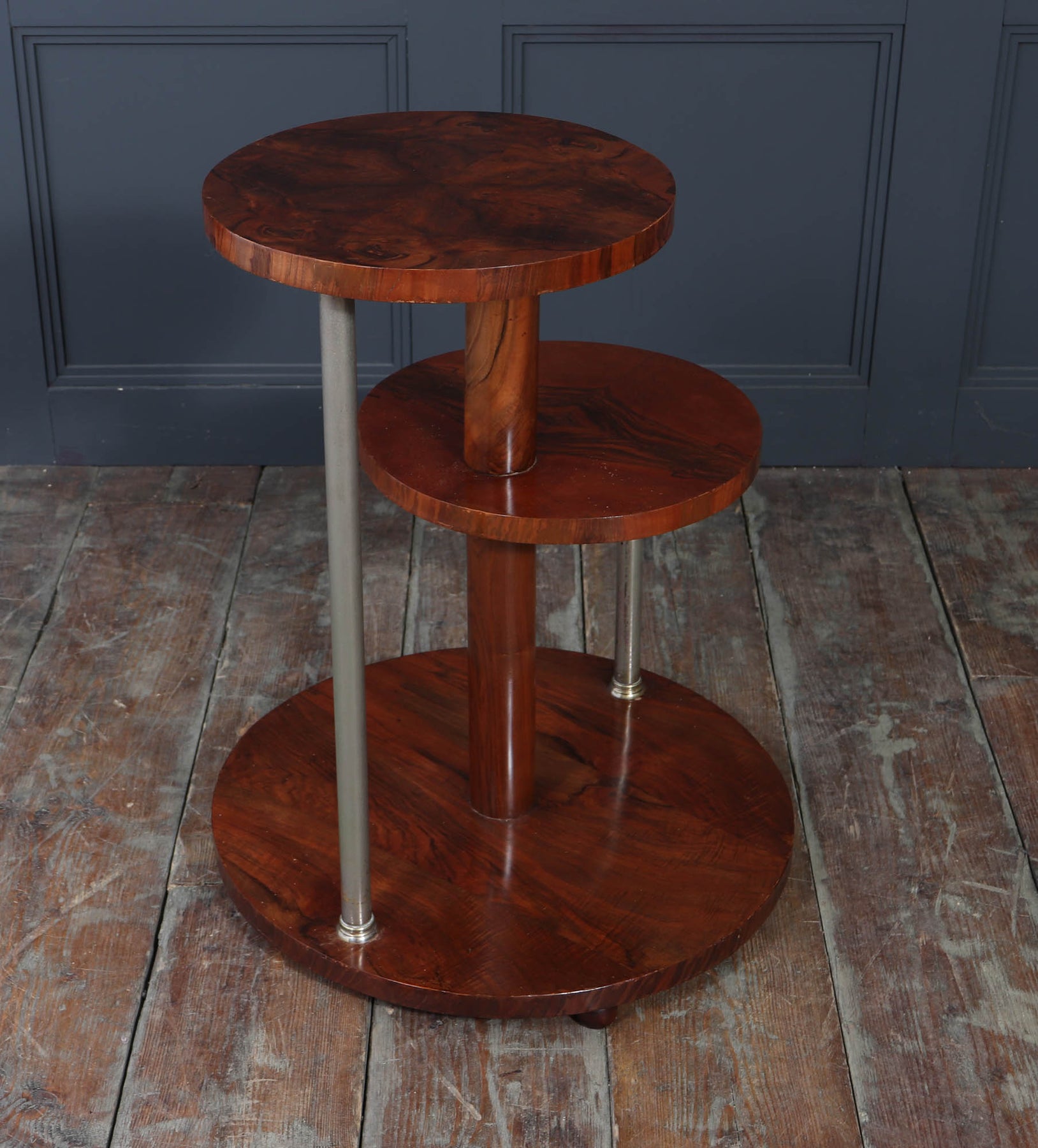French Art Deco Walnut Display Table