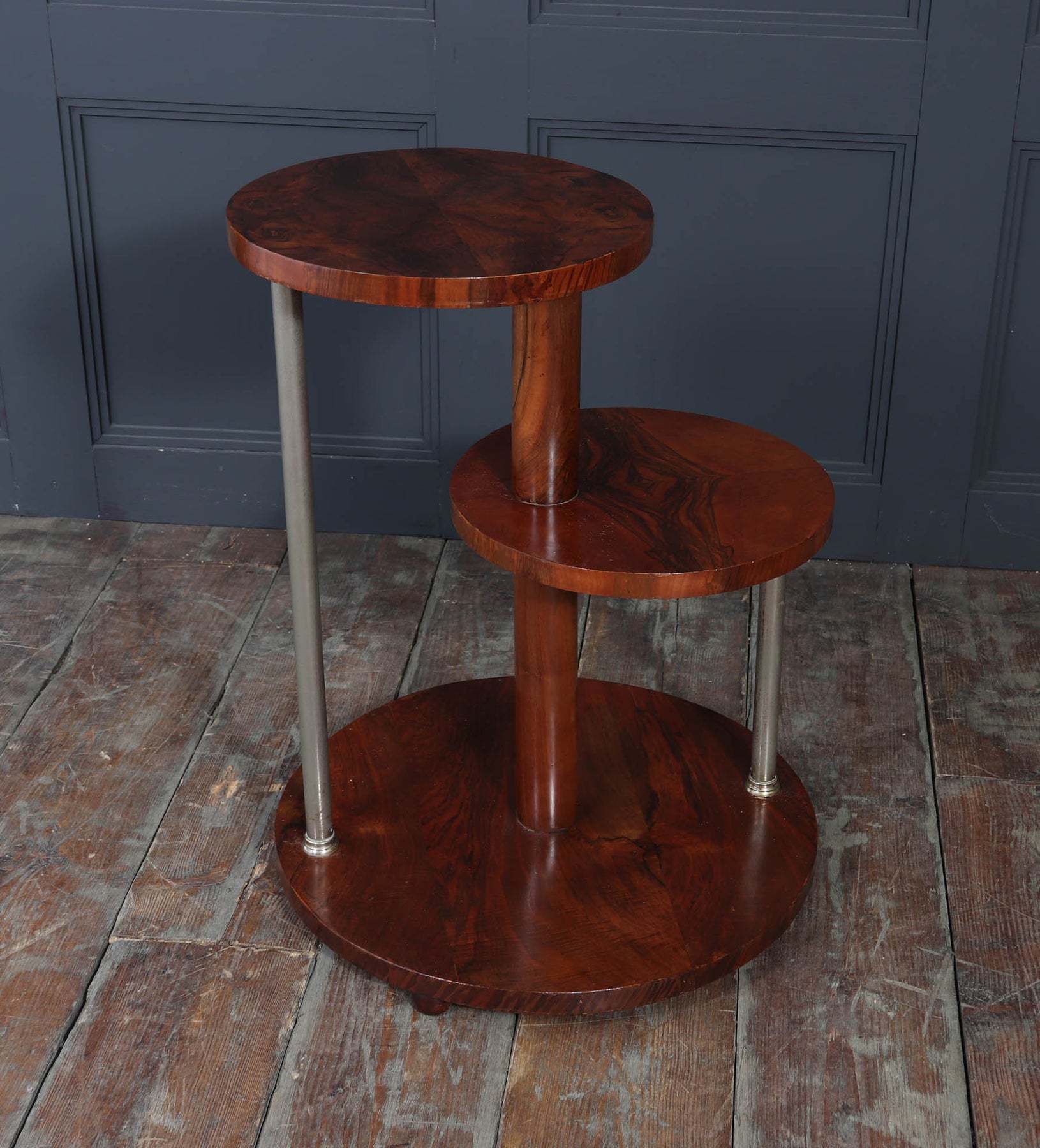 French Art Deco Walnut Display Table