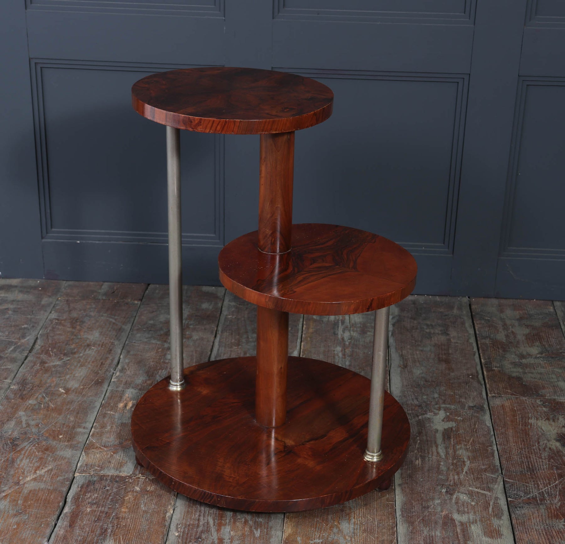 French Art Deco Walnut Display Table