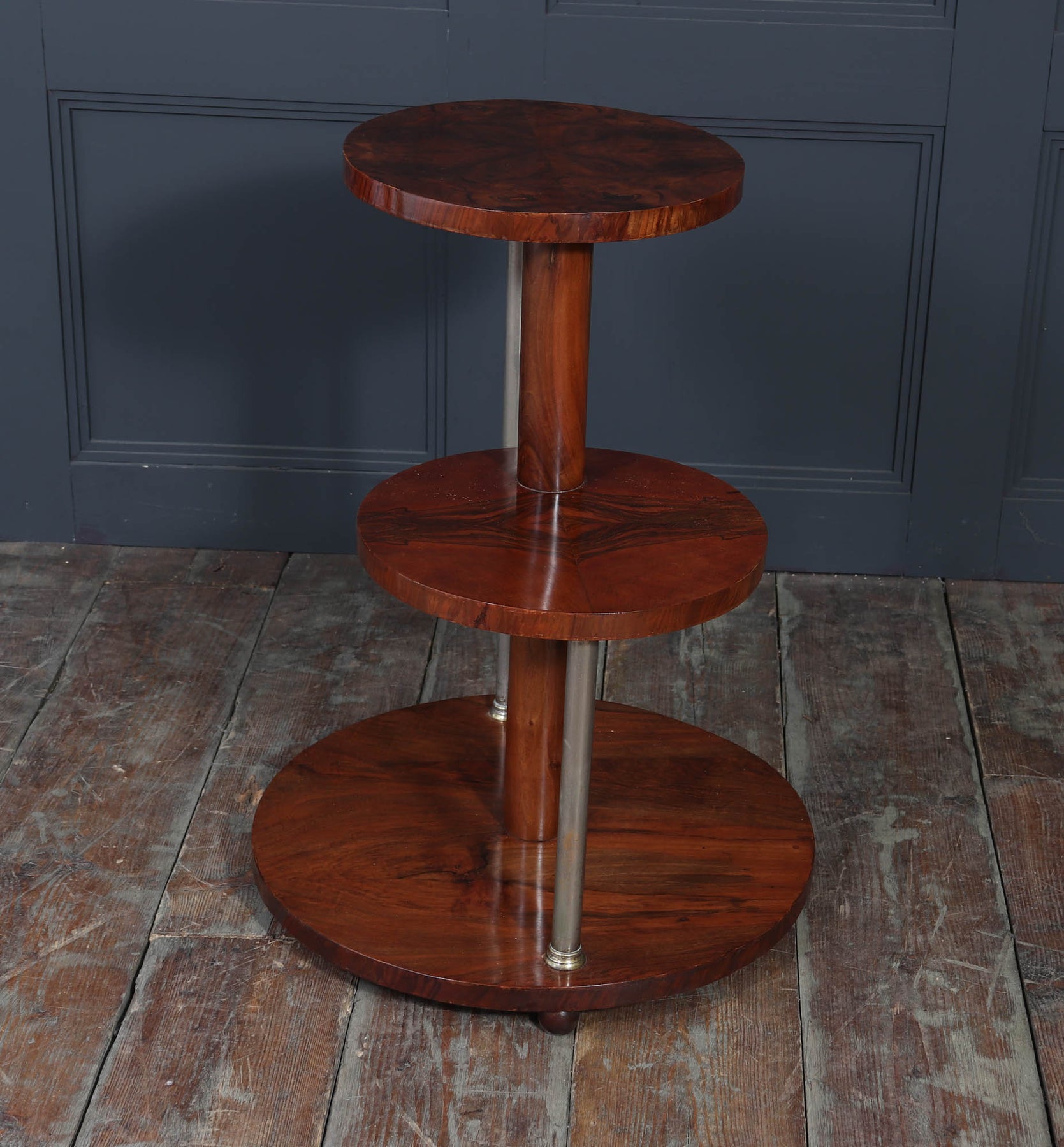 French Art Deco Walnut Display Table