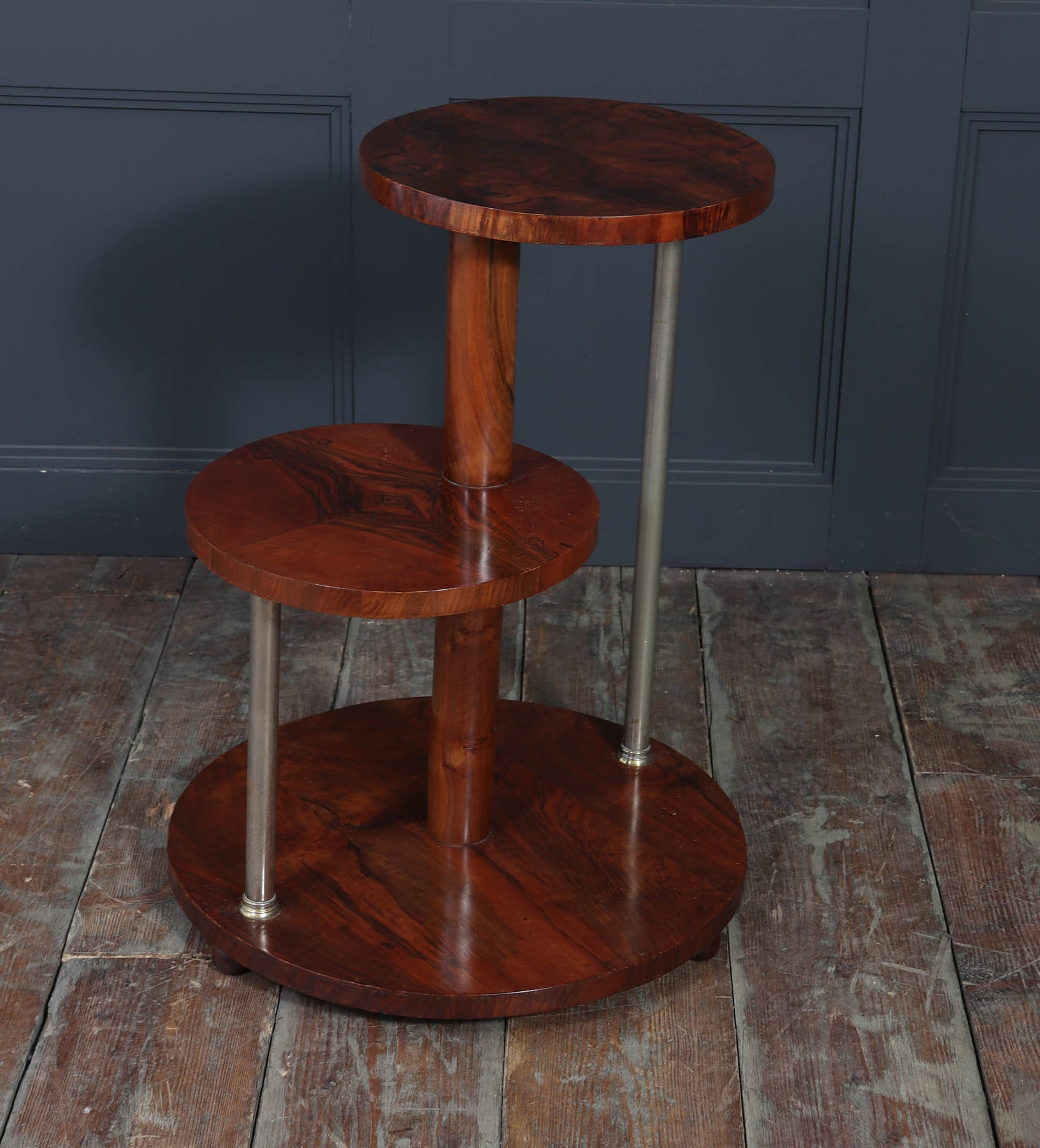French Art Deco Walnut Display Table