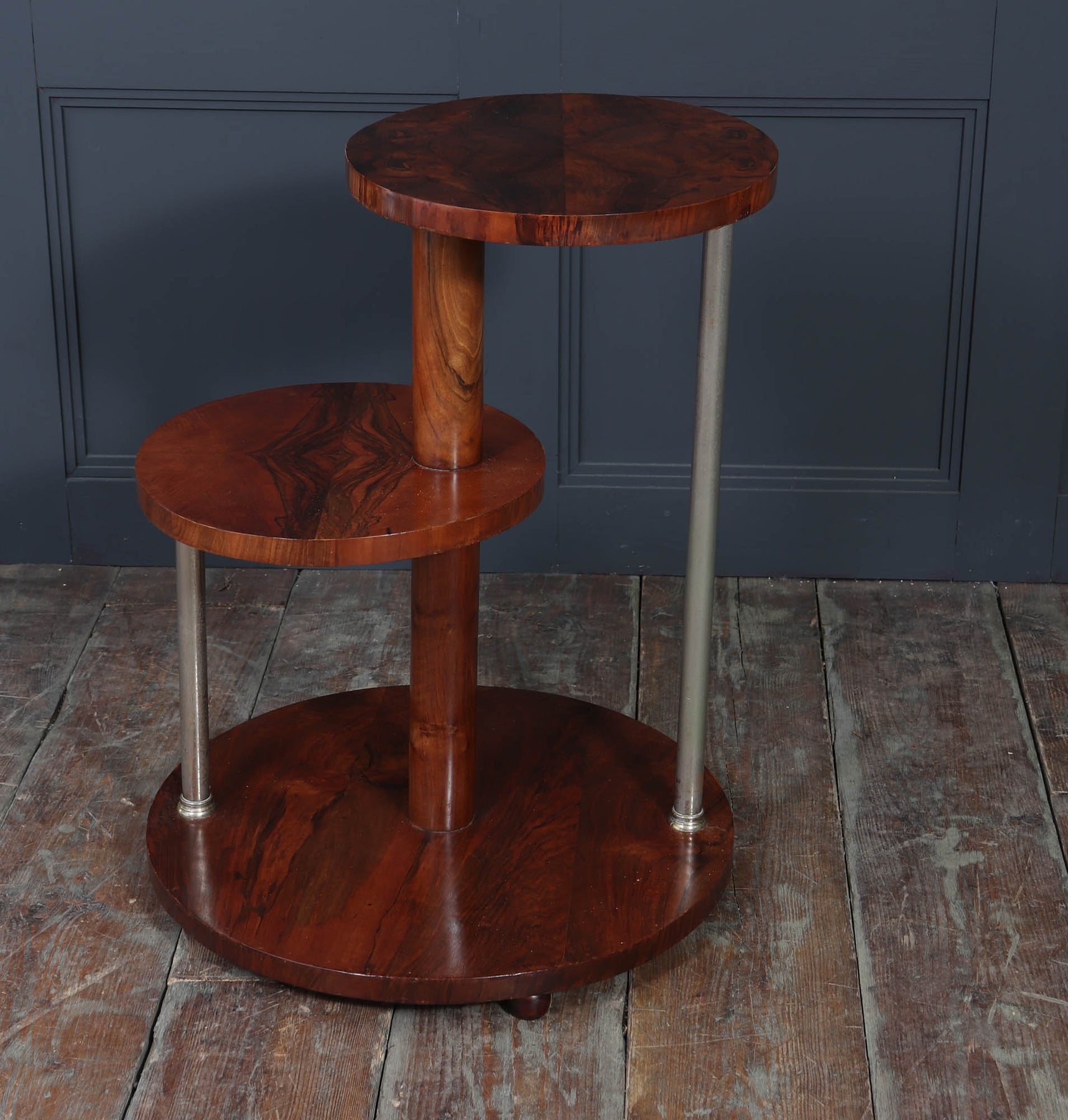 French Art Deco Walnut Display Table