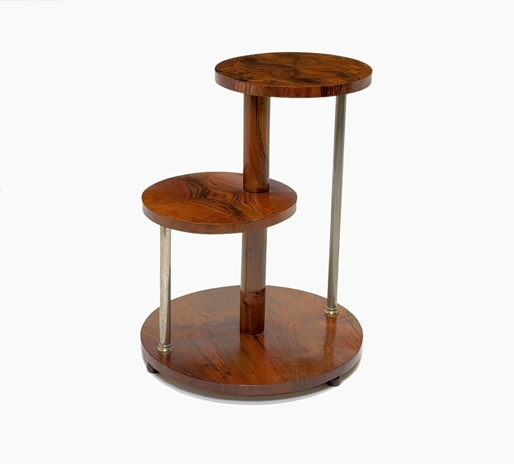 French Art Deco Walnut Display Table
