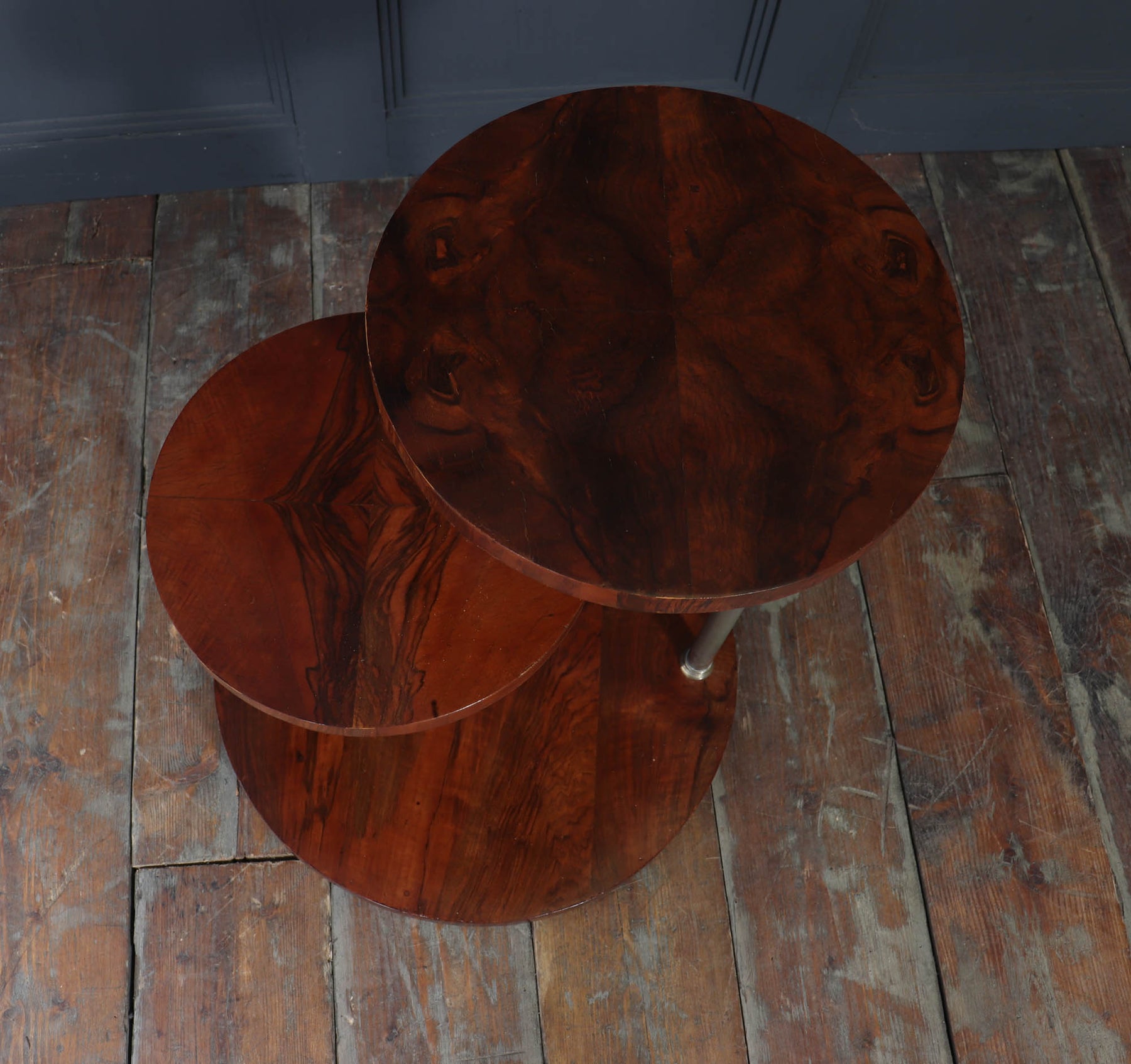 French Art Deco Walnut Display Table