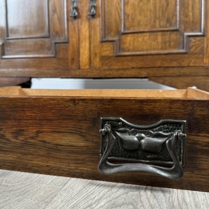 Antique 20th Century Mirror Back Sideboard In Oak