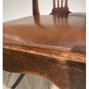 Antique Edwardian Armchair / Office Chair In Oak