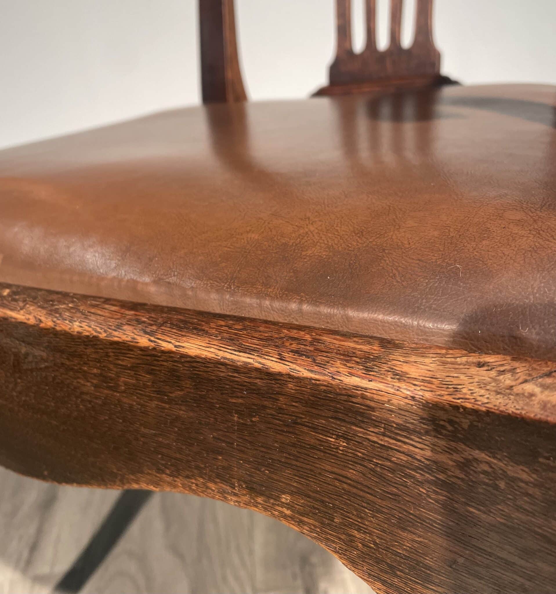 Antique Edwardian Armchair / Office Chair In Oak