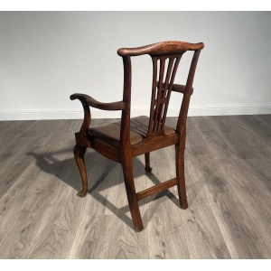 Antique Edwardian Armchair / Office Chair In Oak
