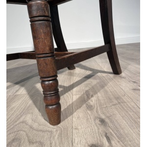 20th Century Pair Of Carved Bedroom Chairs / Hall Chairs In Oak