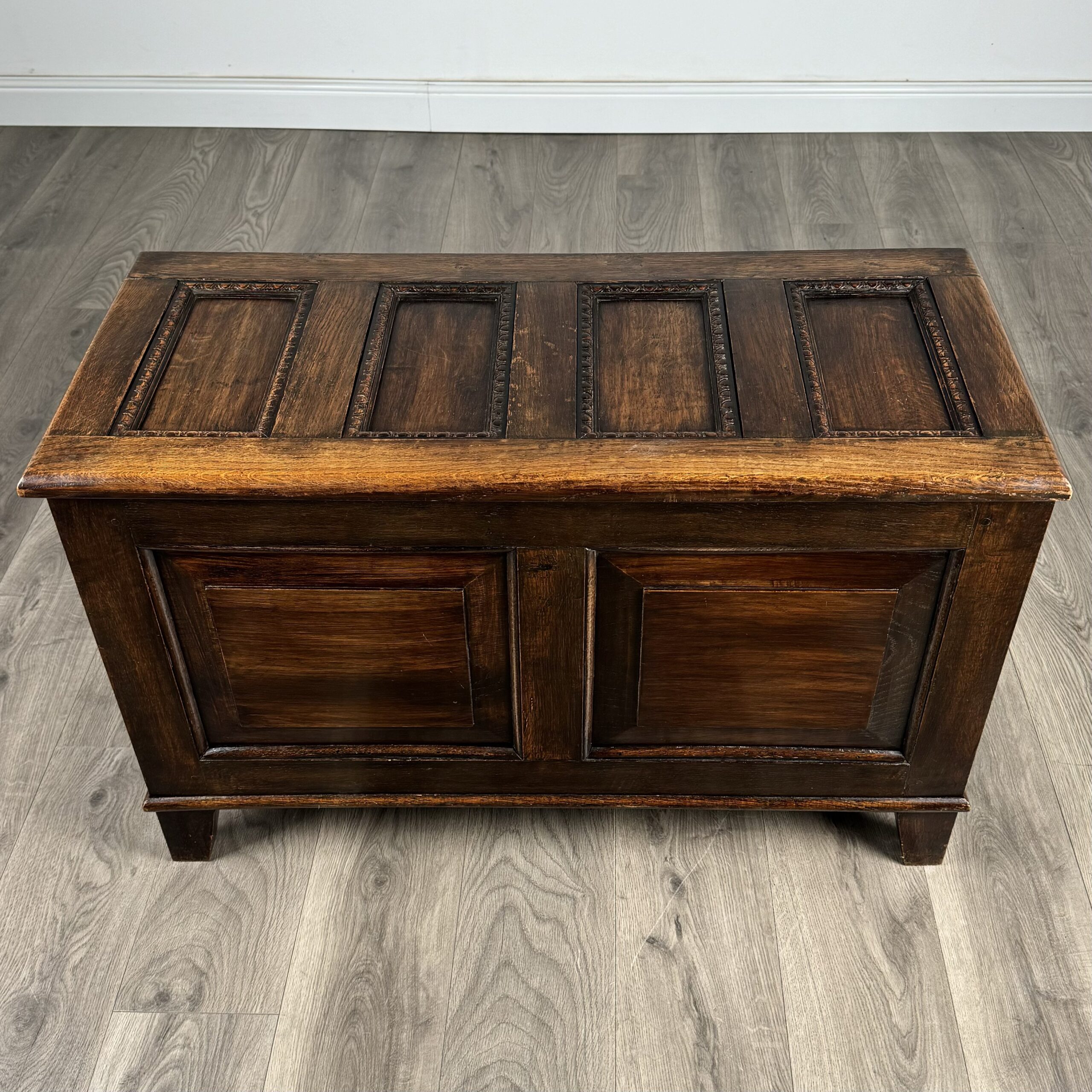 Antique 20th Century Blanket Box In Oak
