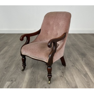 Antique Original Victorian Children's Armchair In Mahogany