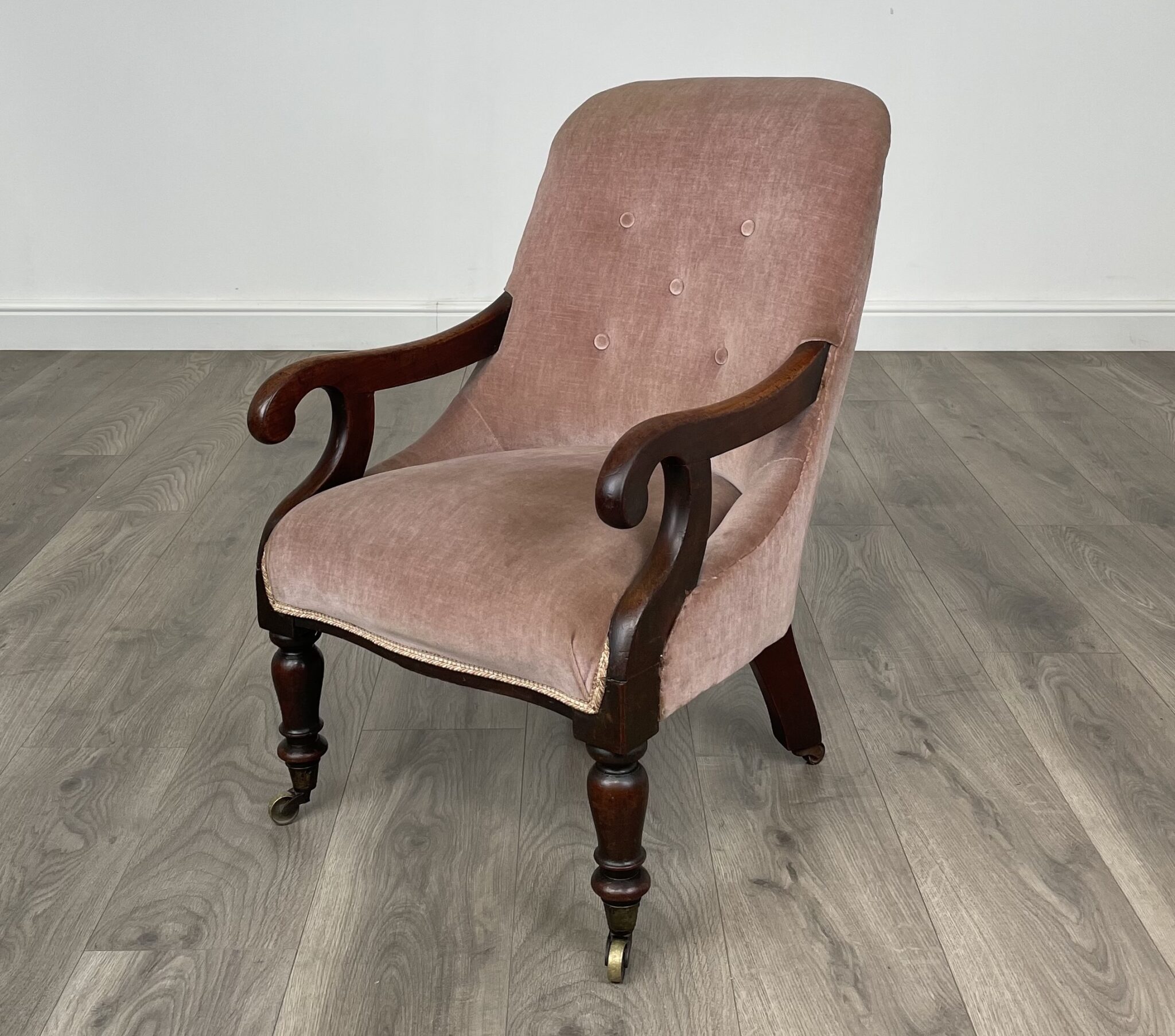 Antique Original Victorian Children's Armchair In Mahogany