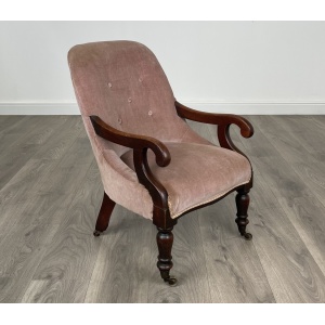 Antique Original Victorian Children's Armchair In Mahogany