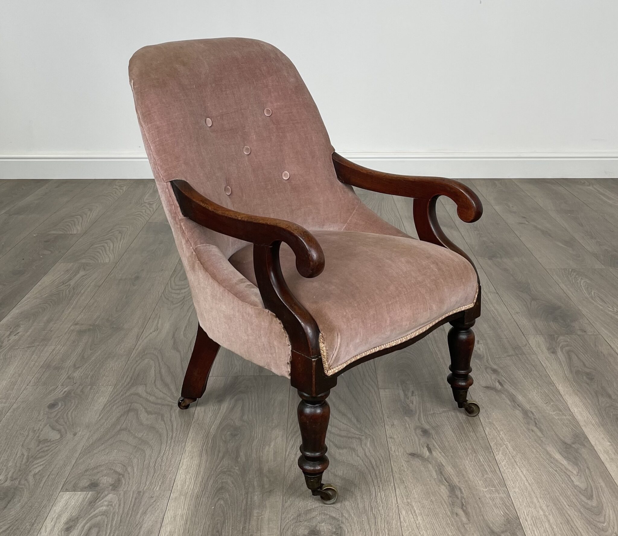 Antique Original Victorian Children's Armchair In Mahogany