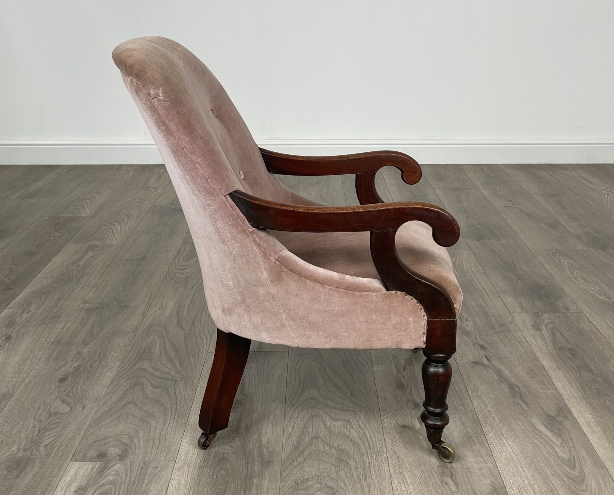 Antique Original Victorian Children's Armchair In Mahogany