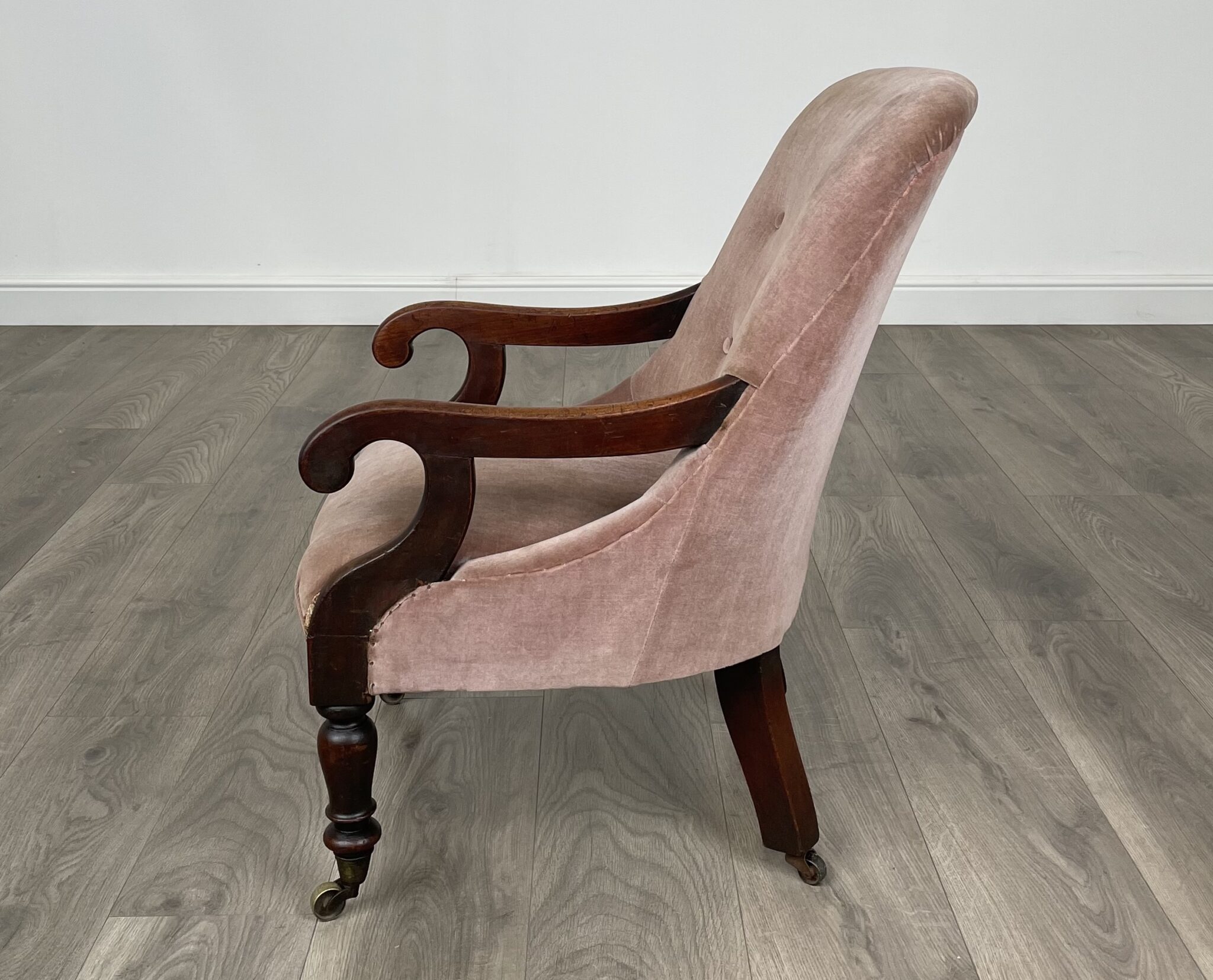 Antique Original Victorian Children's Armchair In Mahogany