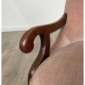 Antique Original Victorian Children's Armchair In Mahogany