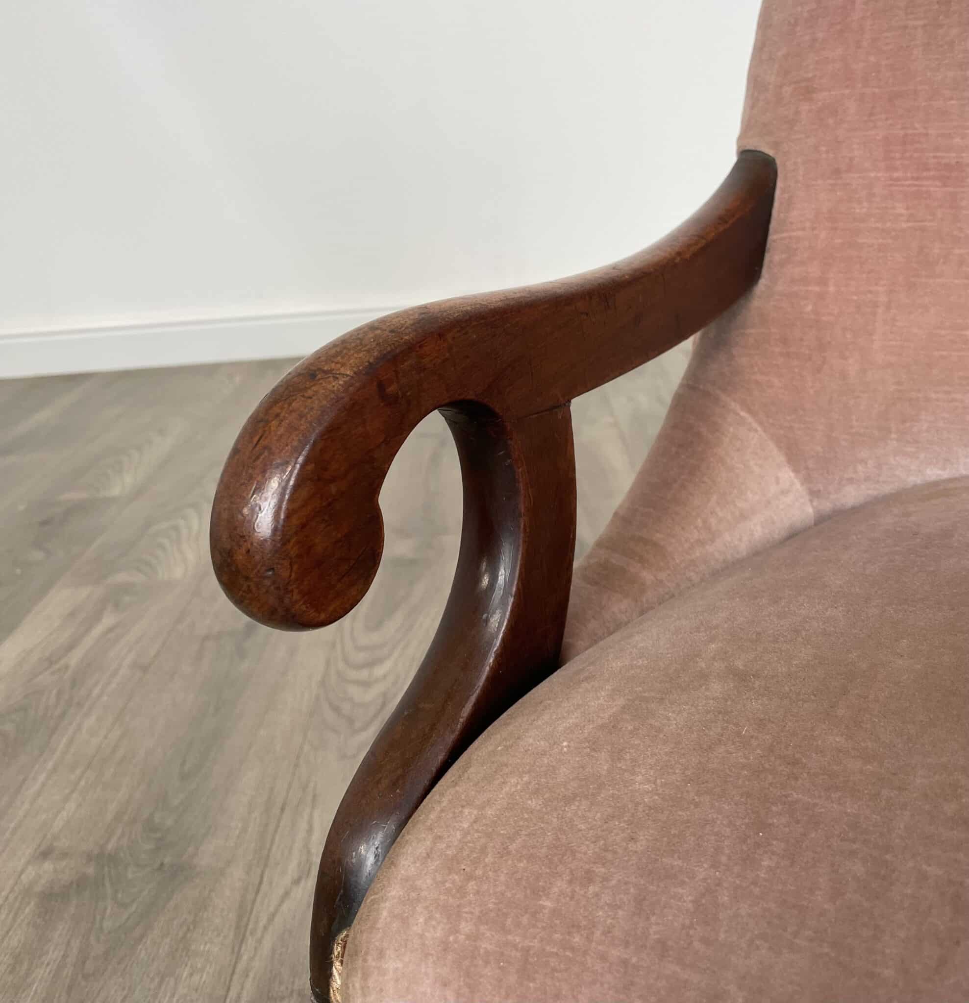 Antique Original Victorian Children's Armchair In Mahogany