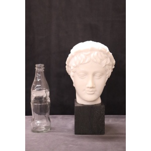 Head of a Young Bacchus, 20th Century, White Marble Sculpture