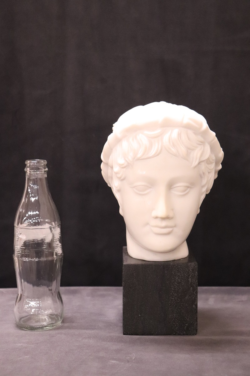 Head of a Young Bacchus, 20th Century, White Marble Sculpture