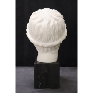 Head of a Young Bacchus, 20th Century, White Marble Sculpture