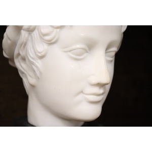 Head of a Young Bacchus, 20th Century, White Marble Sculpture