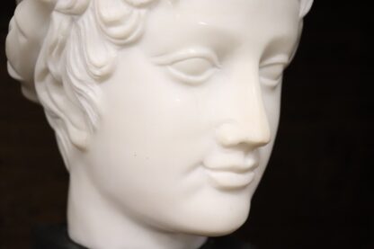 Head of a Young Bacchus, 20th Century, White Marble Sculpture - Image 10