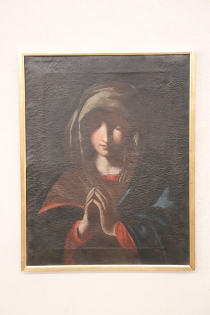 Italian School Artist, Madonna in Prayer, Oil on Canvas - Image 2