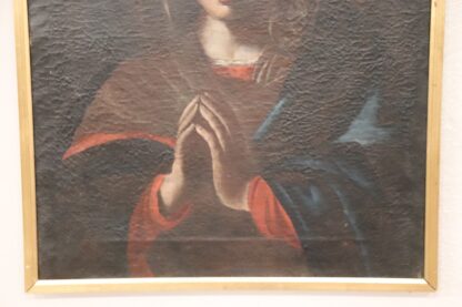 Italian School Artist, Madonna in Prayer, Oil on Canvas - Image 3