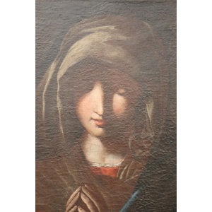 Italian School Artist, Madonna in Prayer, Oil on Canvas