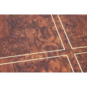 Square Coffee Table in Walnut Burl, 1970s