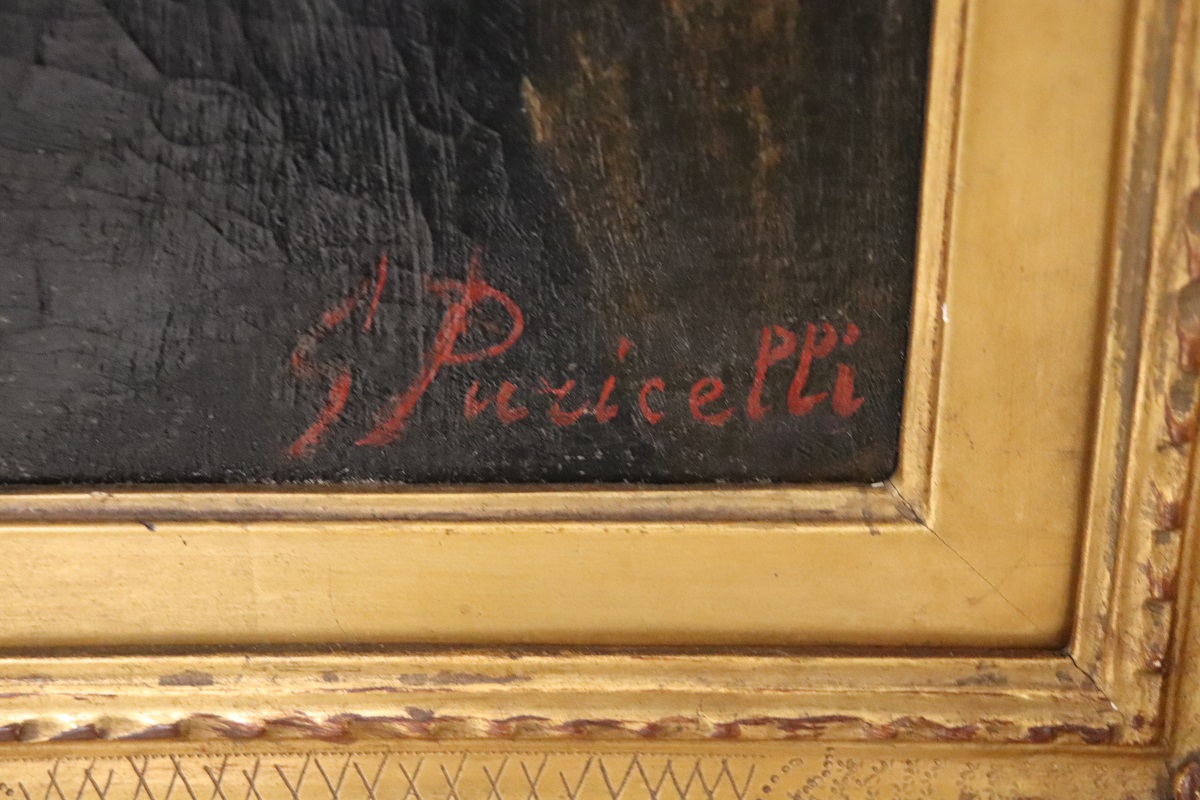 G. Puricelli, Antique Portrait of Woman, Oil on Canvas