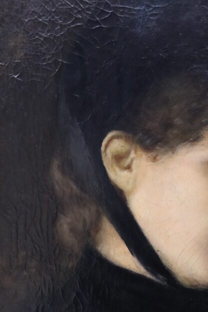 G. Puricelli, Antique Portrait of Woman, Oil on Canvas - Image 6